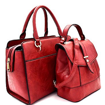 Structured 2 in 1 Satchel Backpack SET MH-87847