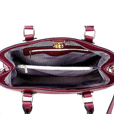 Bamboo Turn-Lock Structured 2-Way Satchel MH-87873