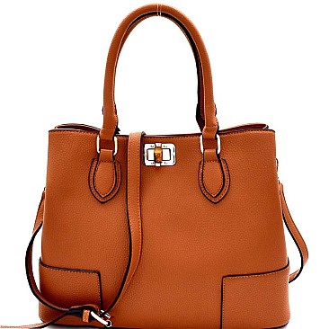 Bamboo Turn-Lock Structured 2-Way Satchel MH-87873