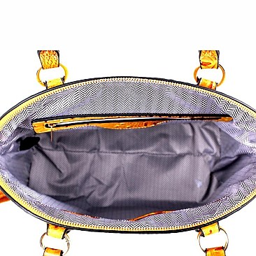 Ostrich Print Classy Dome Satchel SET MH-87940