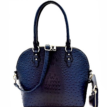 Ostrich Print Classy Dome Satchel SET MH-87940