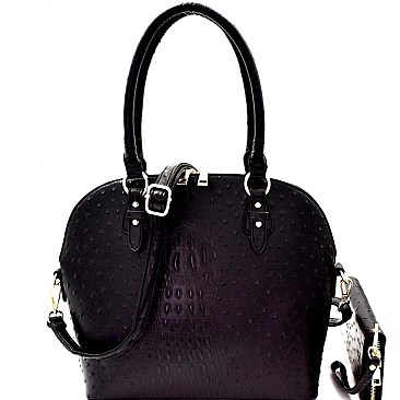 Ostrich Print Classy Dome Satchel SET MH-87940