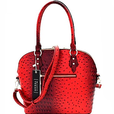 Ostrich Print Classy Dome Satchel SET MH-87940