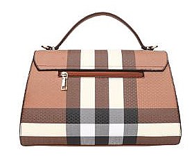 2 in 1 Plaid Pad-Lock Monogram Satchel Set