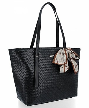 David Jones Paris Woven Scarfed Tote Bag