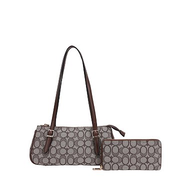 2-in-1 Oval Monogram Satchel / Shoulder Bag