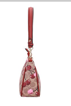 2-IN-1 Oval Cherry Print Satchel Wallet Set