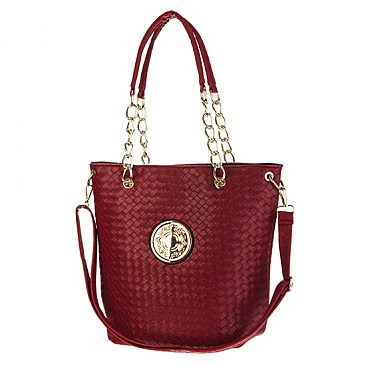 Woven Chain Handle Tote