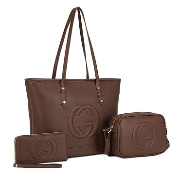 coffee  Tote Bag W Crossbody & Wallet Set