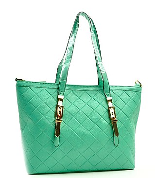 METAL BELT ACCENT SOFT TOUCH TOTE