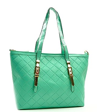 METAL BELT ACCENT SOFT TOUCH TOTE