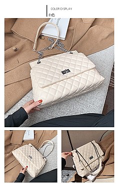 STYLISH QUILTED CHAIN STRAP SATCHEL