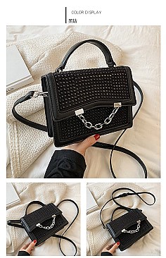 DESIGNER RHINESTONE STACHEL BAG