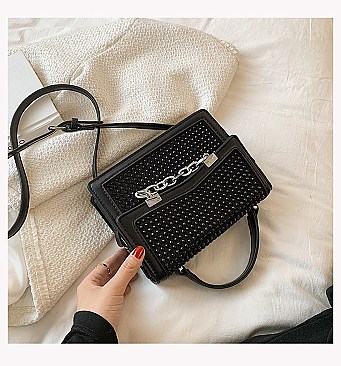 DESIGNER RHINESTONE STACHEL BAG