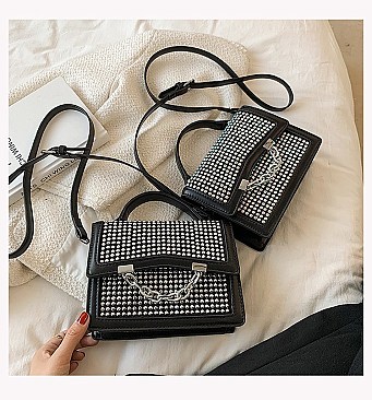 DESIGNER RHINESTONE STACHEL BAG