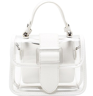 Buckle Accent Clear Transparent 2 in 1 Shoulder Satchel Bag