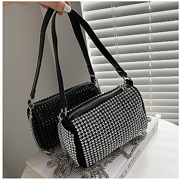 Sparkly Crystals Satchel - Cross-body Bag