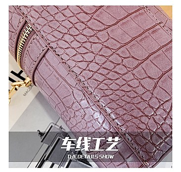 CROCODILE PRINT BUCKET SATCHEL - CROSS-BODY