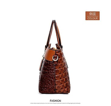 Crocodile Round Top Handle Quality Satchel