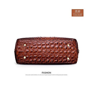 Crocodile Round Top Handle Quality Satchel