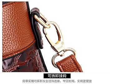 Crocodile Round Top Handle Quality Satchel