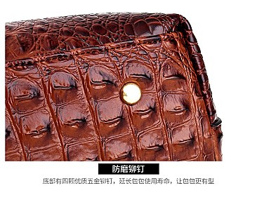 Crocodile Round Top Handle Quality Satchel