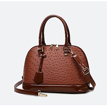 3 IN 1 Ostrich Dome Satchel Set