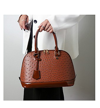 3 IN 1 Ostrich Dome Satchel Set