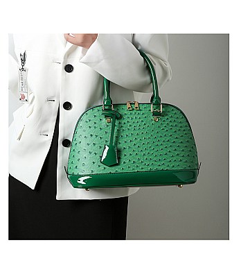 3 IN 1 Ostrich Dome Satchel Set