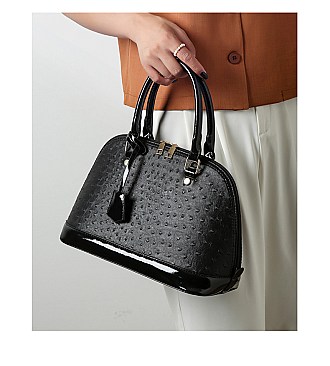 3 IN 1 Ostrich Dome Satchel Set