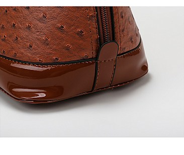 3 IN 1 Ostrich Dome Satchel Set