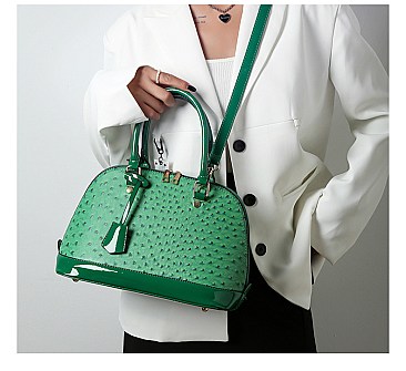 3 IN 1 Ostrich Dome Satchel Set