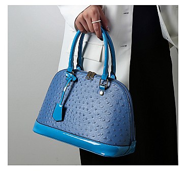 3 IN 1 Ostrich Dome Satchel Set
