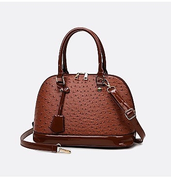 3 IN 1 Ostrich Dome Satchel Set