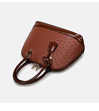 3 IN 1 Ostrich Dome Satchel Set