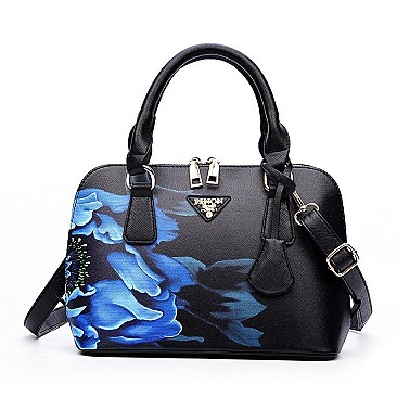 Dome Flower Printed Satchel