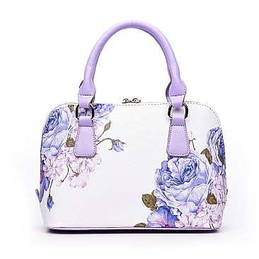 Dome Flower Printed Satchel