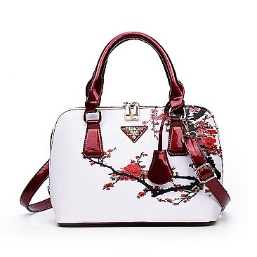 Dome Flower Printed Satchel