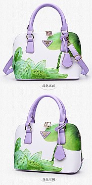 Dome Flower Printed Satchel