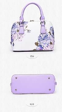 Dome Flower Printed Satchel