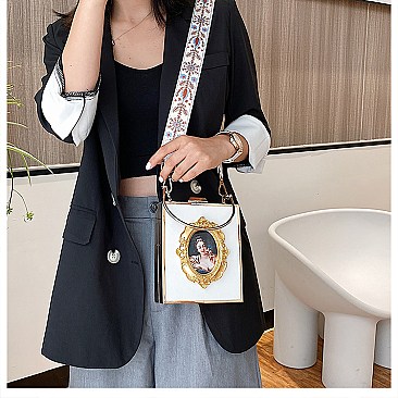 Oil Painting Boxy Satchel Shoulder Bag