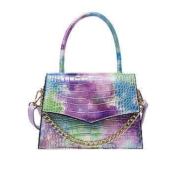 Crocodile Tie Dye Shoulder / Satchel Bag