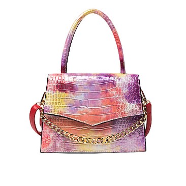 Crocodile Tie Dye Shoulder / Satchel Bag