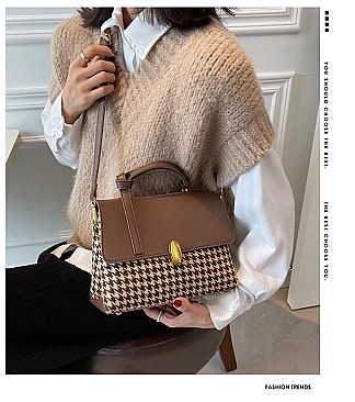 CHECKER TRENDY SATCHEL-CROSSBODY