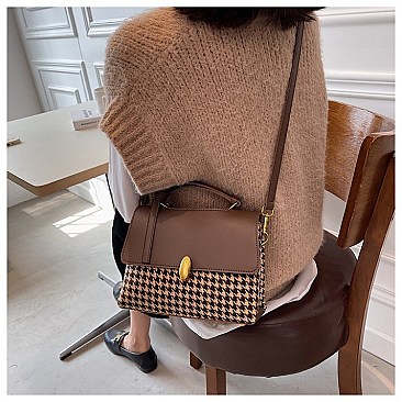 CHECKER TRENDY SATCHEL-CROSSBODY