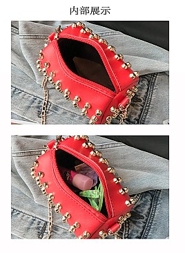 Mini Studded Spiked Bucket Cross-body Bag