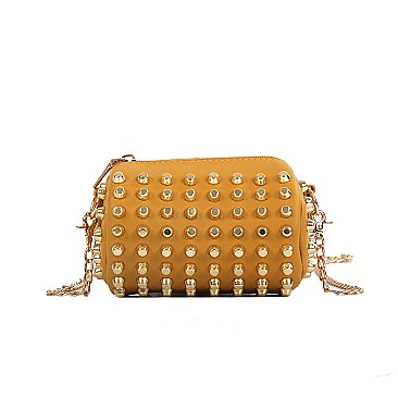 Mini Studded Spiked Bucket Cross-body Bag