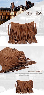 Both Side Fringed Large Size Messenger Bag