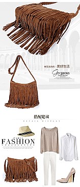 Both Side Fringed Large Size Messenger Bag