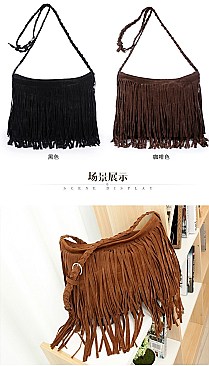 Both Side Fringed Large Size Messenger Bag